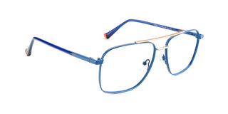 Maxima Men Matte Blue Square Metal Glasses