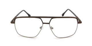 Maxima Men Matte Brown Square Metal Glasses