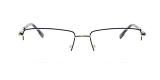Maxima Men Shiny Blue Square Metal Glasses