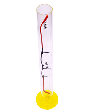 Arcylic Tube Display with Flex 180 Degree Glasses | Yellow | Razzi Pop Material