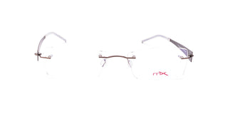 Maxima Unisex Shiny Brown Rectangular Titanium Glasses