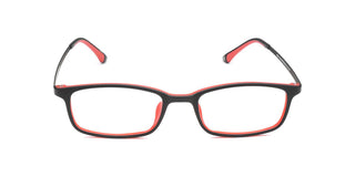 Maxima Unisex Matte Black & Red Rectangular Beta Titanium Glasses