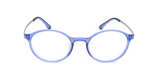 Maxima Unisex Matte Blue Round Beta Titanium Glasses