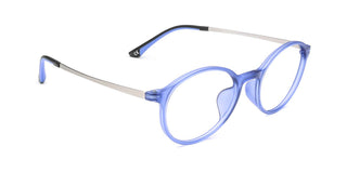 Maxima Unisex Matte Blue Round Beta Titanium Glasses