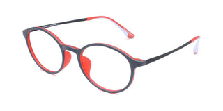 Maxima Unisex Matte Blue & Red Round Beta Titanium Glasses