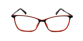 Maxima Women Matte Black & Red Cat Eye Beta Titanium Glasses