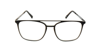 Maxima Unisex Matte Black & White Square Beta Titanium Glasses