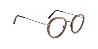 Maxima Matte Brown Wood Series Round Reading Glasses