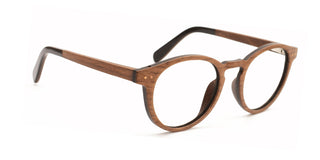 Maxima Matte Brown Wood Series Round Reading Glasses