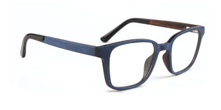 Maxima Matte Blue Wood Series Square Reading Glasses